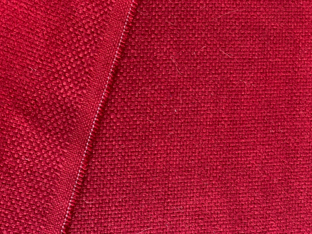 Heavier Handsome Carmine Basketweave Linen (Made in Belgium)