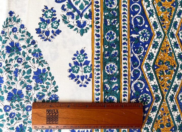 Hill Brown Paisley Indian Woodblock-Style Cotton