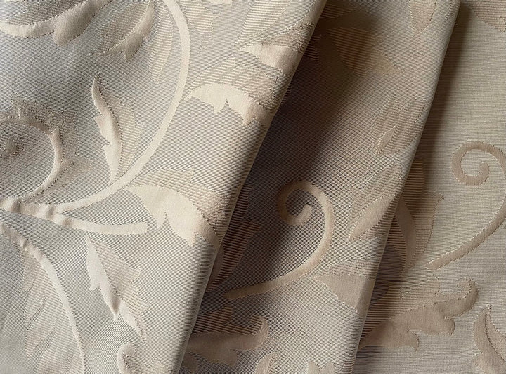 High-End Gold Sandy Beige Silk Blend Jacquard Brocade (Made in India)