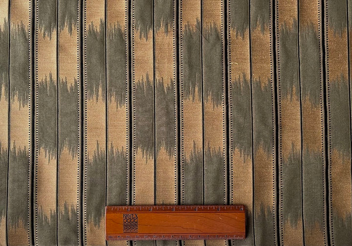 Peachy Café au Lait Ikat Silk Blend Brocade (Made in India)