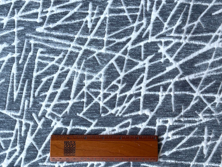 Pewter & White Pick-Up Sticks Polyester Chenille