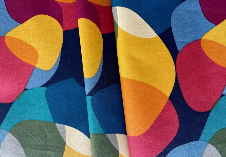 Candy-Colored Orbs Laminated Cotton (Made in France)