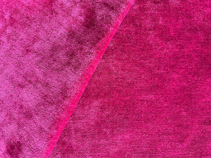 Vivacious Fuschia Upholstery Chenille Velvet (Exclusively Made for Britex in Turkey)