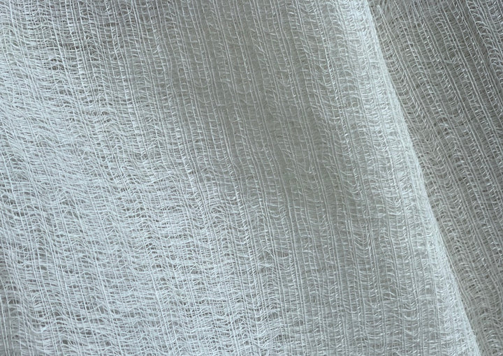 116" Wide - Mock Rattan Off-White Double-Weave Linen (Made in Belgium)