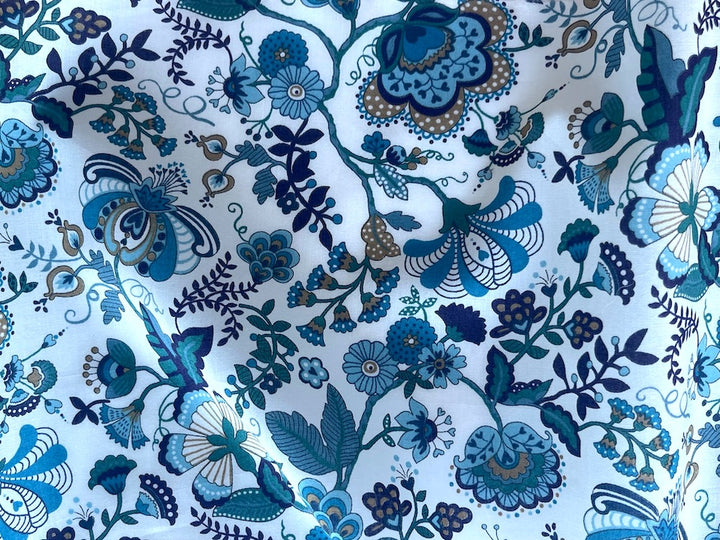 Mabelle Aquamarine Liberty of London Tana Cotton Lawn (Made in Italy)
