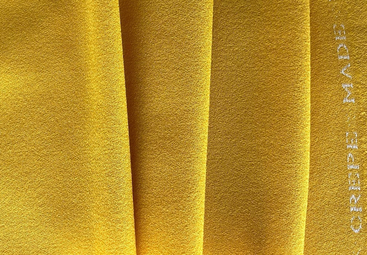 High-End Saturated California Poppy Yellow Selvedged Wool Crepe (Made in Italy)