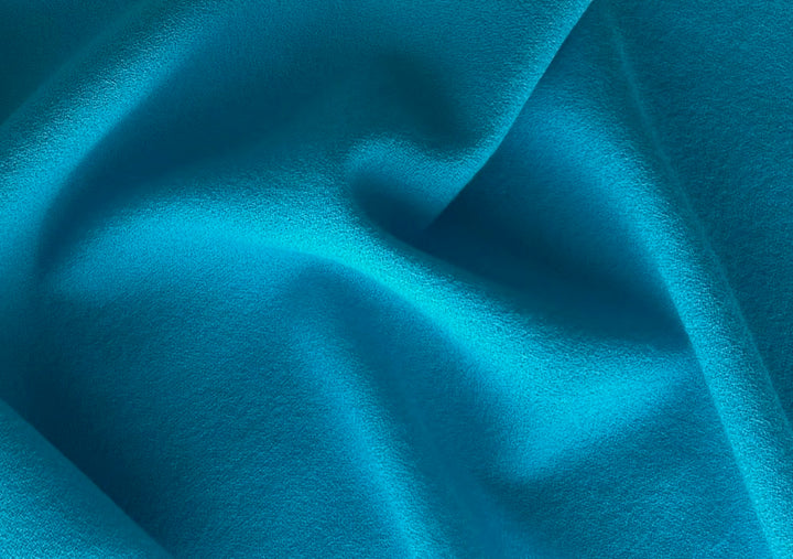 High-End Turquoise Cove Selvedged Wool Crepe (Made in Italy)