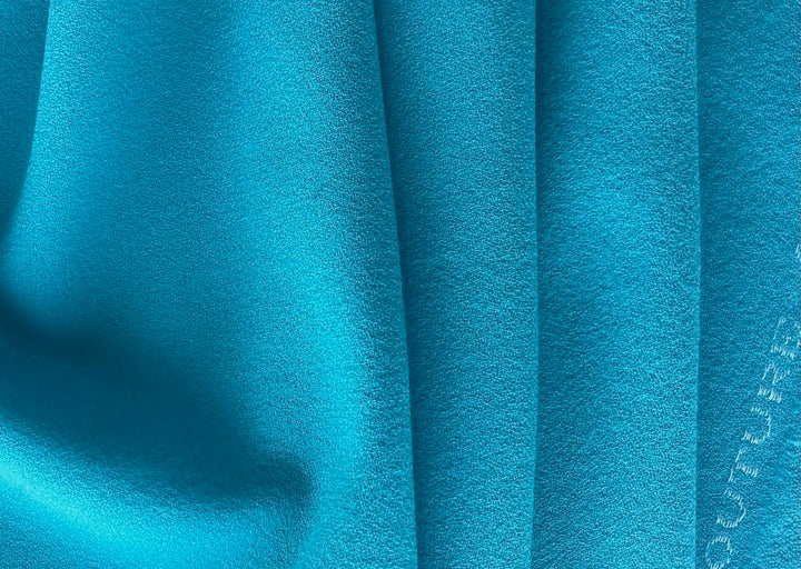 High-End Turquoise Cove Selvedged Wool Crepe (Made in Italy)