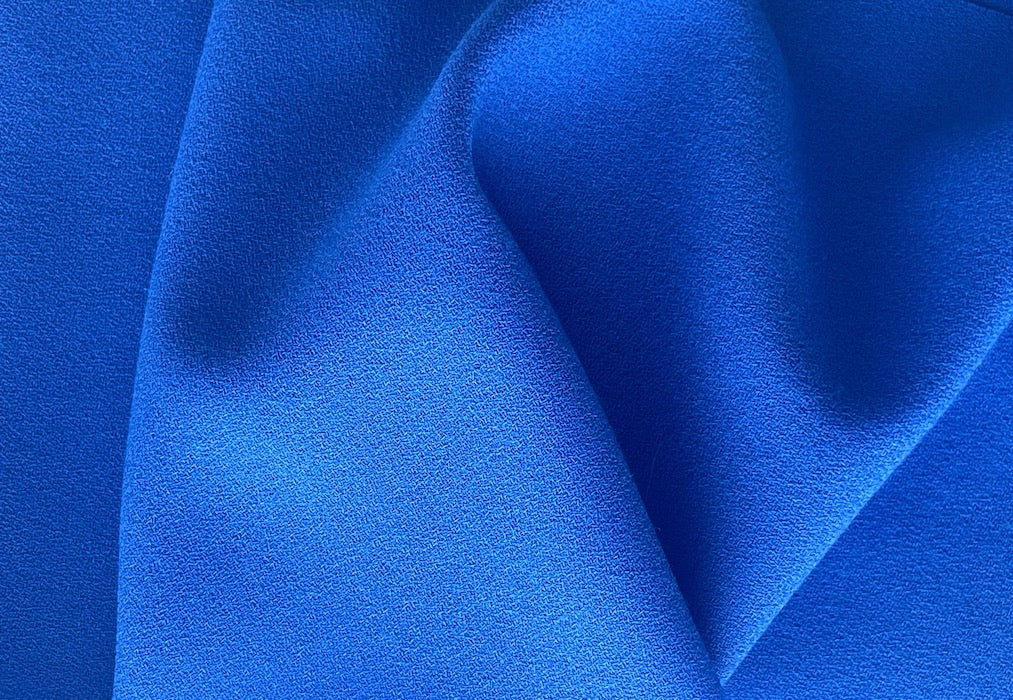 High-End Malibu Cornflower Blue Selvedged Wool Crepe (Made in Italy)