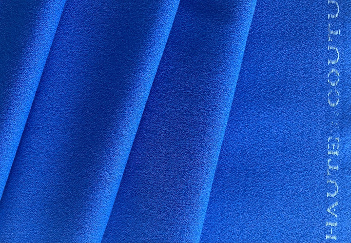 High-End Malibu Cornflower Blue Selvedged Wool Crepe (Made in Italy)