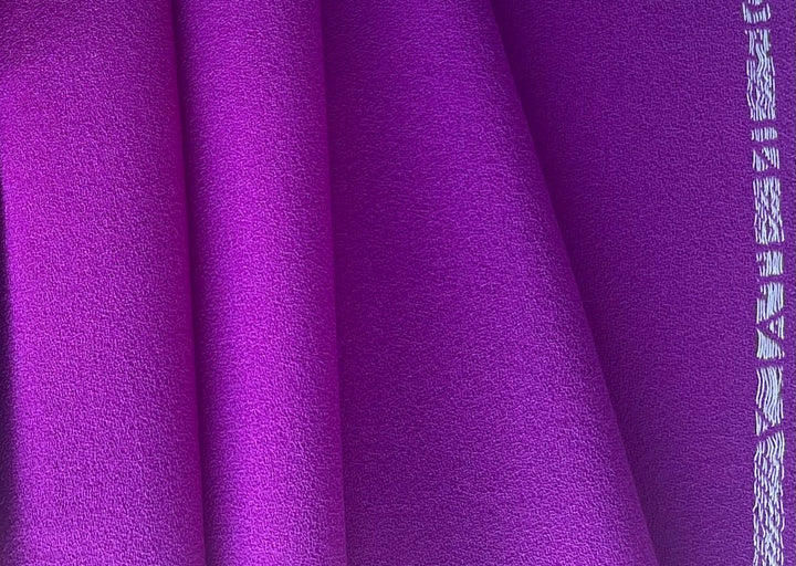 High-End Magenta Masquerade Selvedged Wool Crepe (Made in Italy)