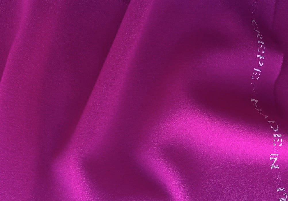 High-End Hot Pink Heat Wave Selvedged Wool Crepe (Made in Italy)