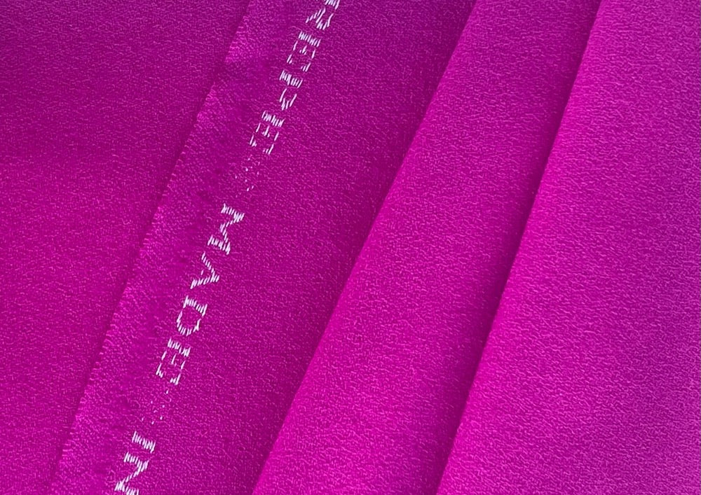 High-End Hot Pink Heat Wave Selvedged Wool Crepe (Made in Italy)