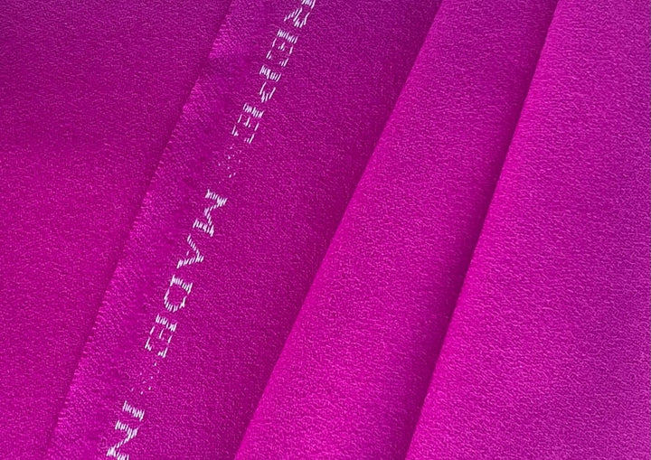 High-End Hot Pink Heat Wave Selvedged Wool Crepe (Made in Italy)