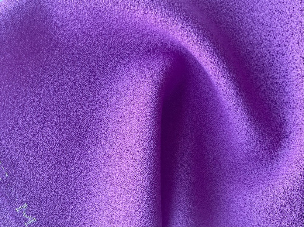 High-End Electrified Orchid Selvedged Wool Crepe (Made in Italy)