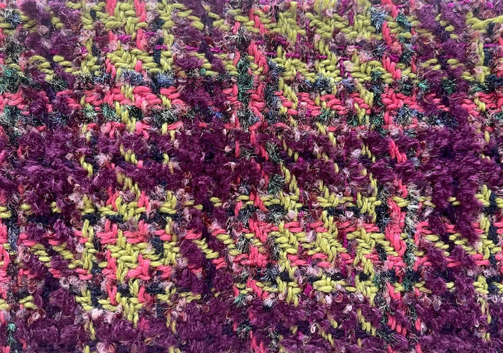 Alla Moda Boysenberry, Coral & Absinthe Plaid Wool Blend Bouclé (Made in Italy)