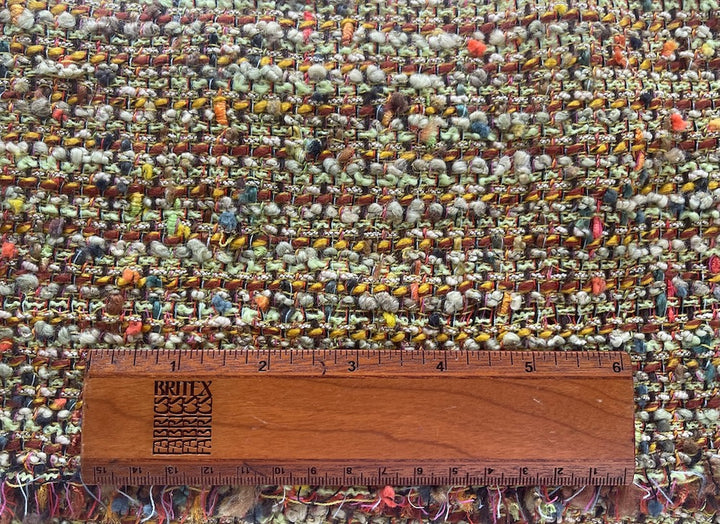 Jules Tournier Freshly Mowed Metallic Pasture Knotty Wool Blend Bouclé (Made in France)