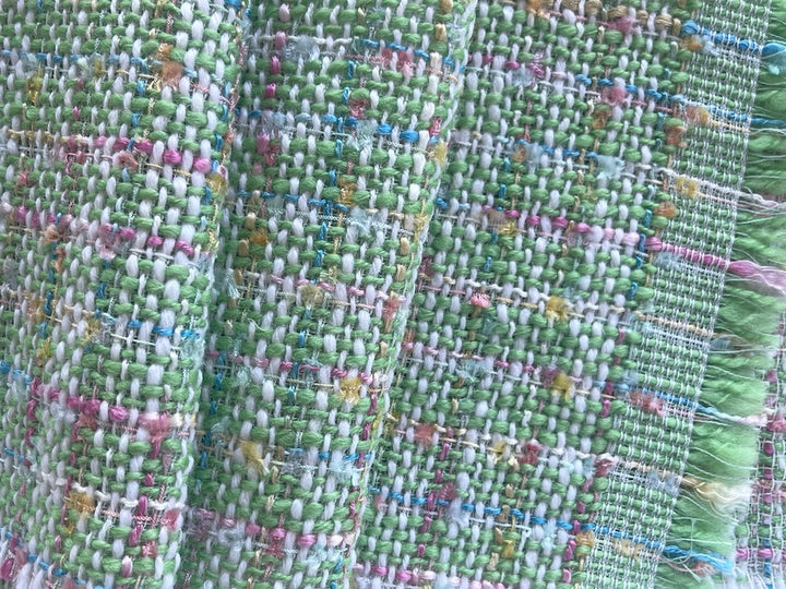 Gucci Springtime Wintergreen Windowpane Wool Blend Bouclé (Made in Italy)