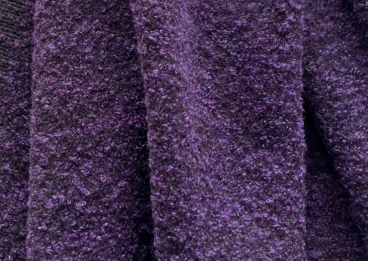 Plush Ripe Italian Plum & Onyx Mohair Blend Bouclé (Made in Italy)