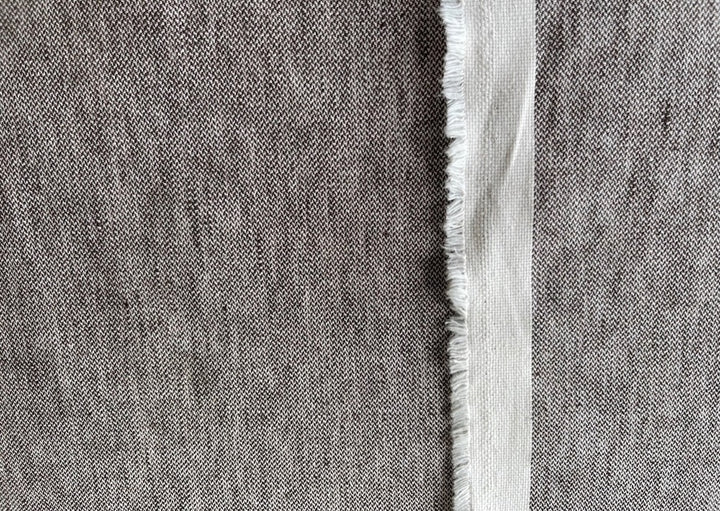 High-End Tweed Earthy Redwood & Snow White Linen (Made in Italy)