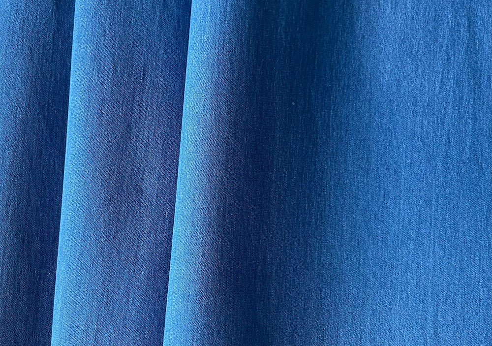 11 Oz Saturated Azure Blue Stretch Cotton Denim (Made in Italy)