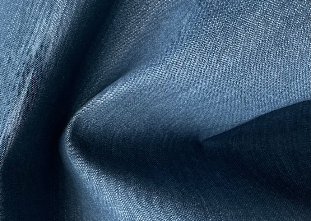 Mid-Weight Classic Bell-Bottom Blue Stretch Cotton Denim (Made in Italy)