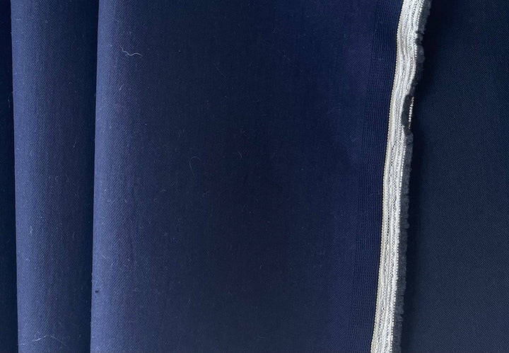 Mid-Weight Indigo Blue Stretch Cotton Denim Twill (Made in Italy)