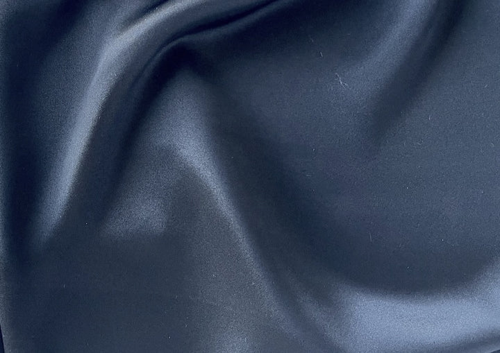 Chic Obsidian Sheen Silk Satin Charmeuse (Made in Italy)