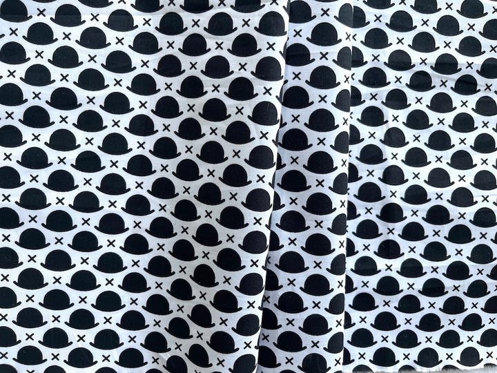 Handsome Black Billycocks & Kisses Cotton Poplin (Made in Italy)