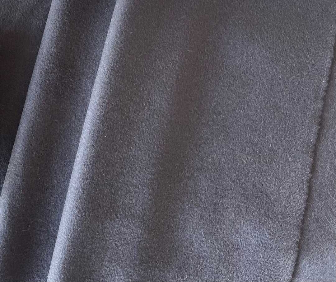 Buttery Fossil Grey Wool & Cashmere Coating (Made in Italy)