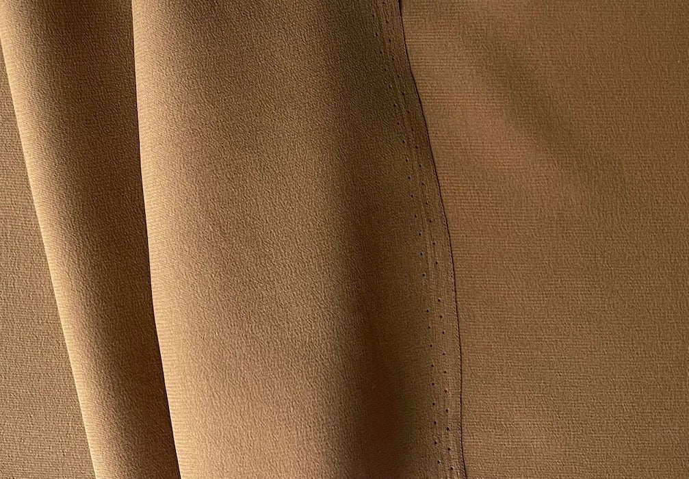Bronzed Toffee Brown Silk Crepe de Chine (Made in Italy)