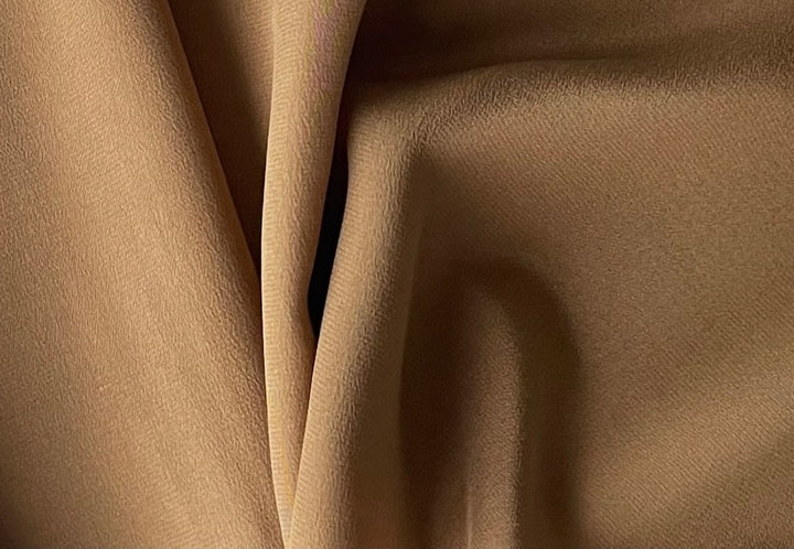 Bronzed Toffee Brown Silk Crepe de Chine (Made in Italy)