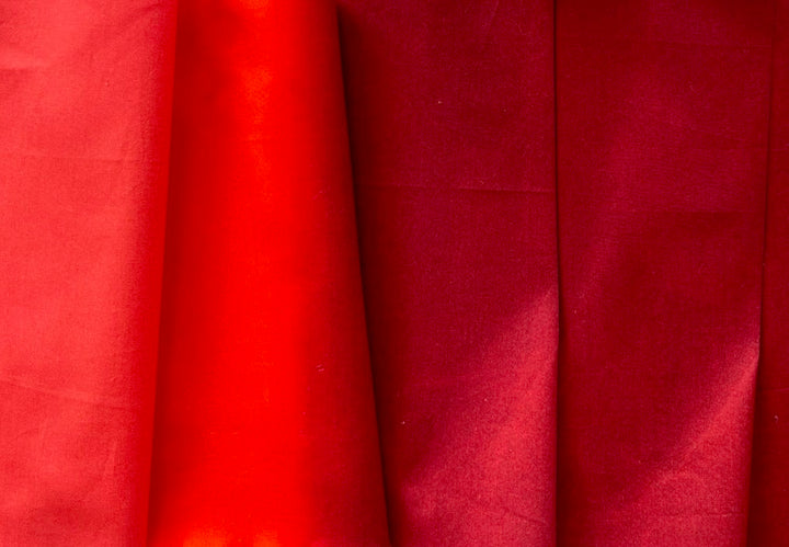 Fiery Vermilion & Coral Ombré Cotton Poplin (Made in Italy)
