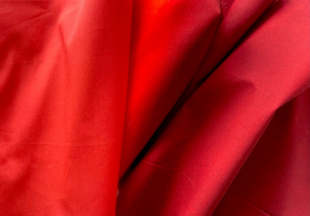 Fiery Vermilion & Coral Ombré Cotton Poplin (Made in Italy)