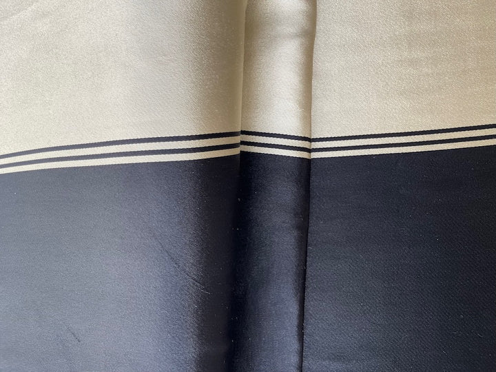 Ralph Lauren Elegant Creamy Parchment & Obsidian Heavy Double-Faced Silk Duchess Satin (Made in Italy)