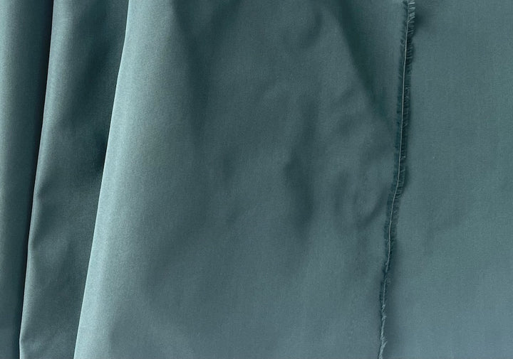Crisp Elegant Shadowed Teal Silk Taffeta (Made in Italy)