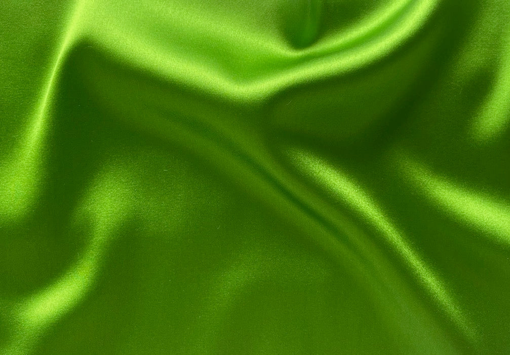Fresh Spring Buds Green Stretch Silk Satin Charmeuse (Made in Italy)