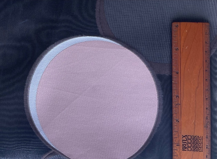 Couture Sheer Shadowbox Pink Lemonade 5.5" Circles on Jet Black Silk Organza  (Made in Italy)