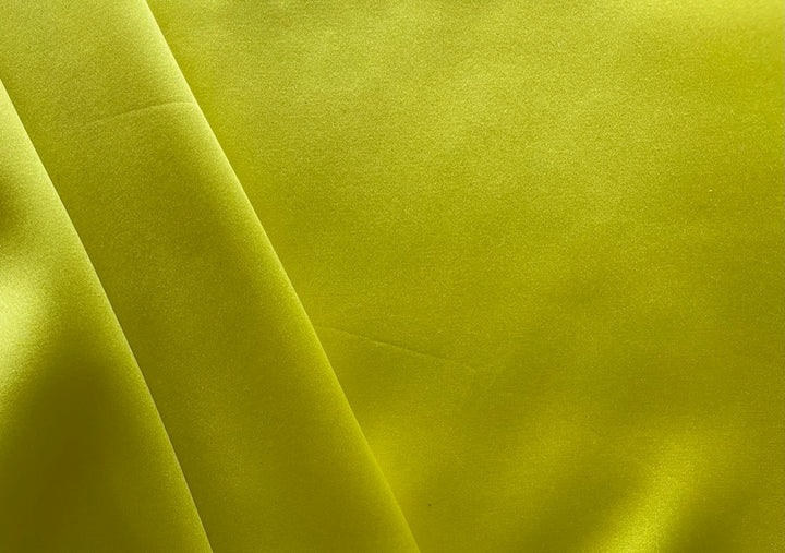 Sparkling Citrus Chartreuse Stretch Silk Satin Charmeuse (Made in Italy)