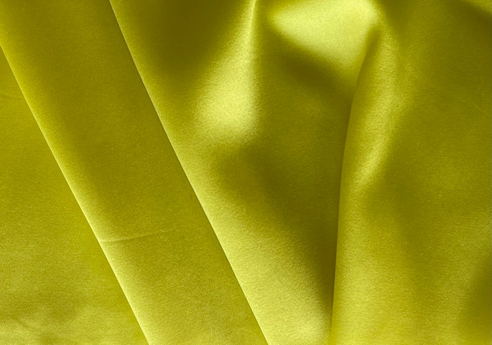 Sparkling Citrus Chartreuse Stretch Silk Satin Charmeuse (Made in Italy)