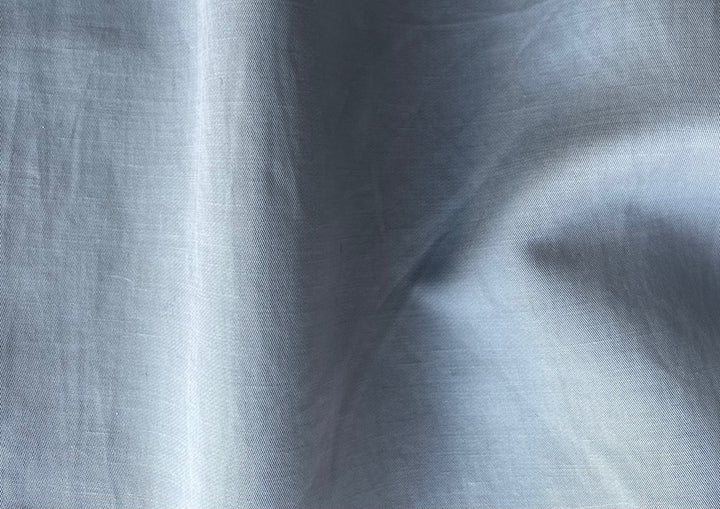 High-End Neutral Pearl Grey Linen & Cotton Blend Twill (Made in Italy)