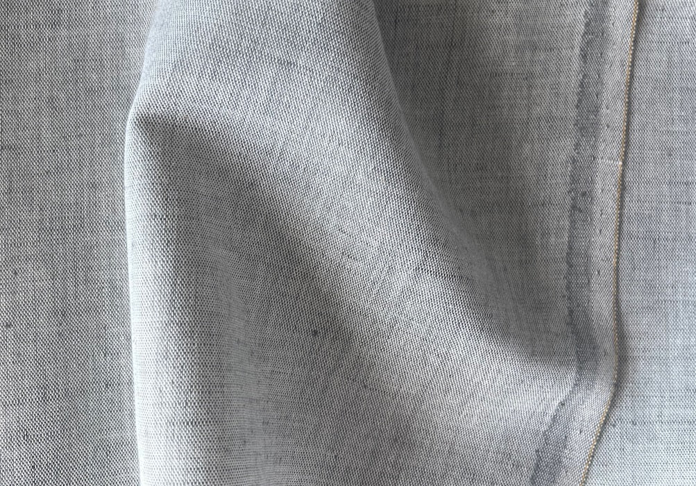 Yarn-Dyed Heathered Dolphin Grey & Cloud White Linen & Cotton Blend (Made in Italy)
