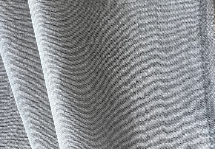 Yarn-Dyed Heathered Dolphin Grey & Cloud White Linen & Cotton Blend (Made in Italy)