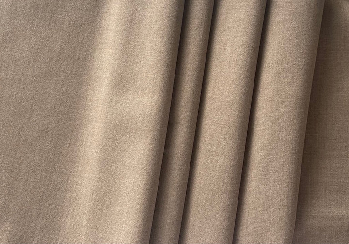 Lighter-Weight Heathered Mushroom Stretch Rayon Blend Gabardine