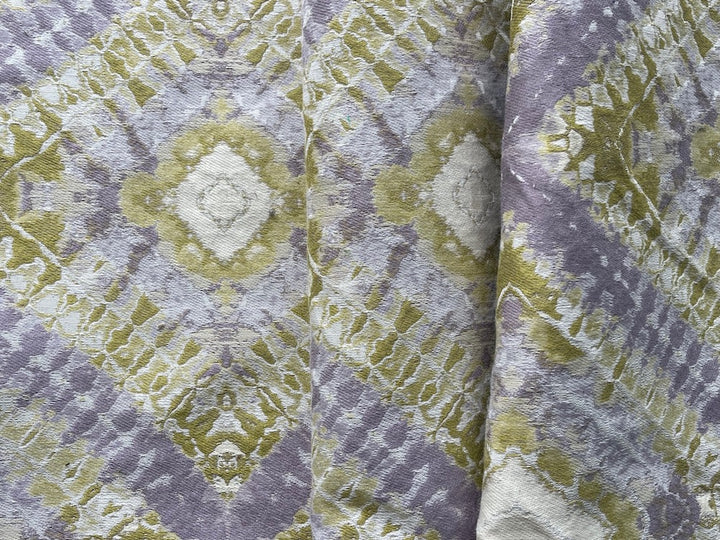 High-End Pea Shoot & Heathered Lavender Mist Medallions Tapestry (Made in Turkey)