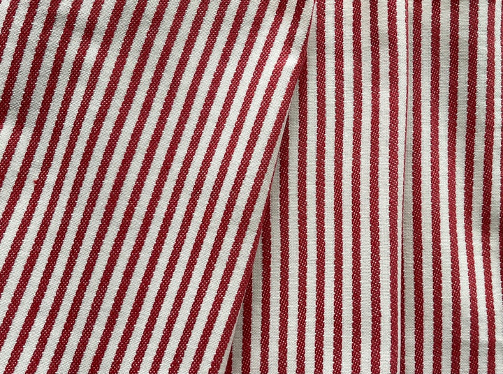 Classic Red & White Stripped Cotton Denim (Made in USA)