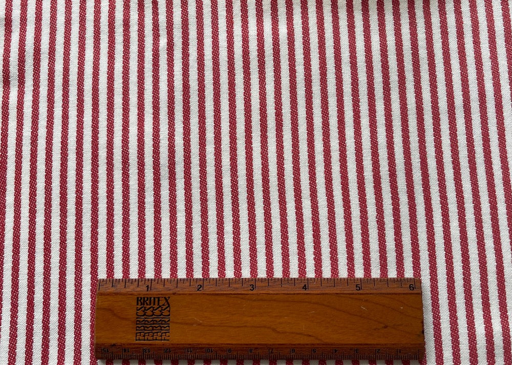 Classic Red & White Stripped Cotton Denim (Made in USA)