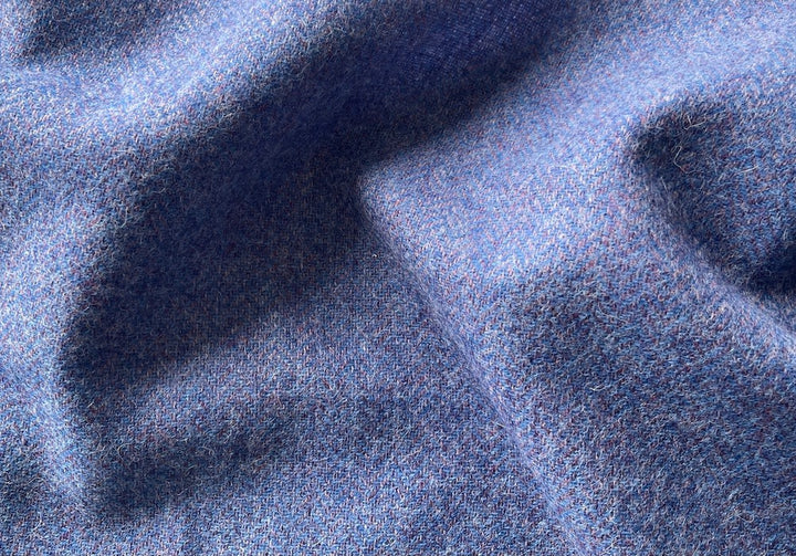 Lush Periwinkle & Lilac Herringbone Shetland Wool Tweed (Made in Ireland)