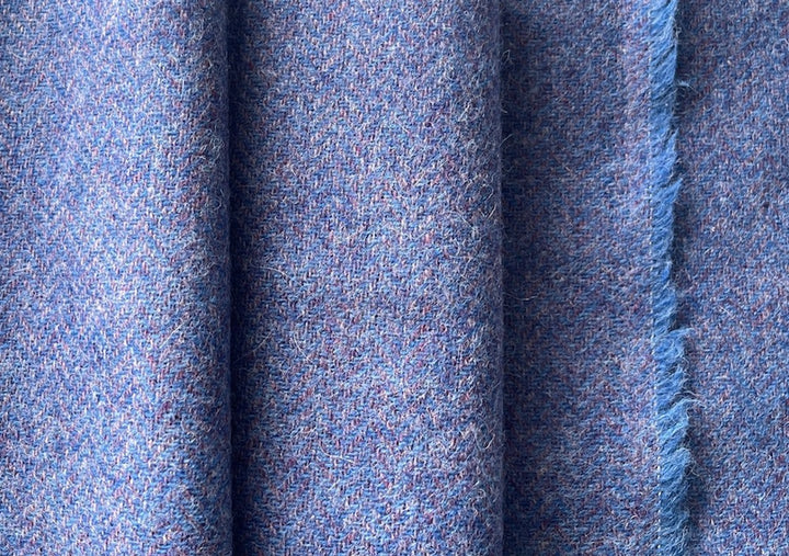Lush Periwinkle & Lilac Herringbone Shetland Wool Tweed (Made in Ireland)
