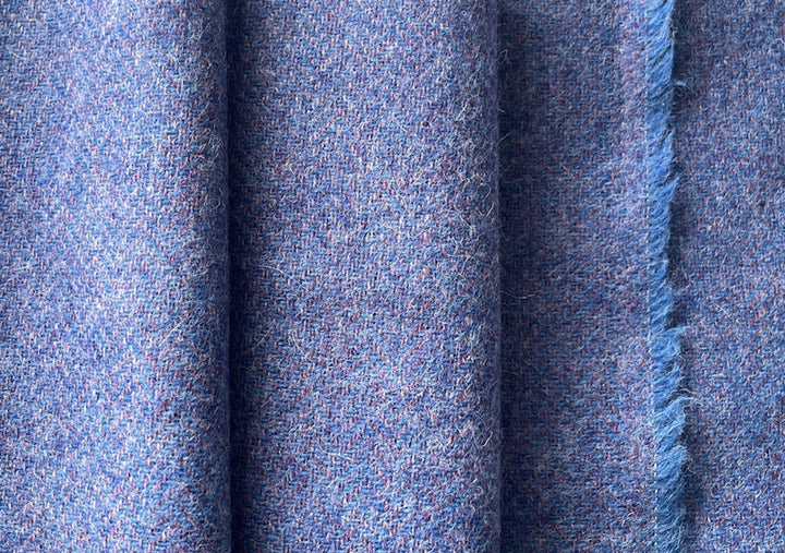 Lush Periwinkle & Lilac Herringbone Shetland Wool Tweed (Made in Ireland)